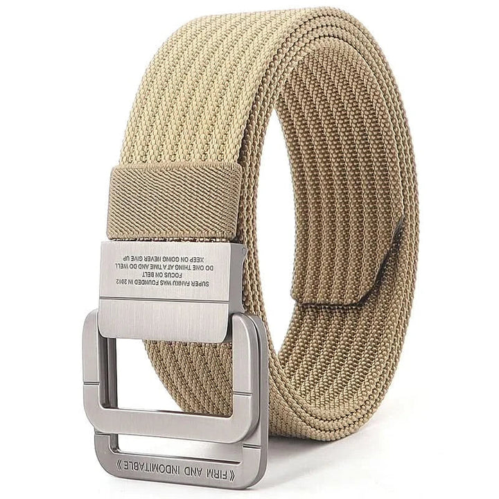 Unisex-Canvas-Gürtel – Doppelte Metallringschnalle, verstellbar