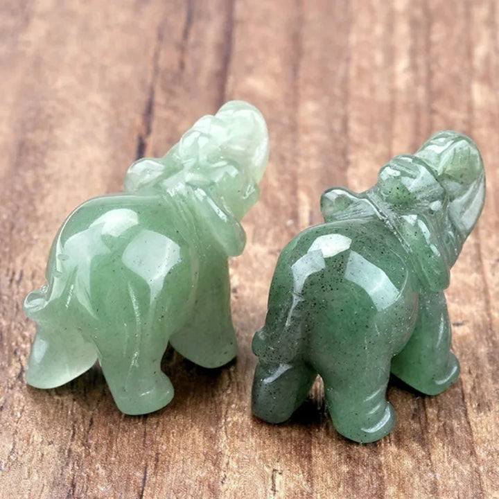 Skanto | Grønn Aventurin Jade Stein Elefant Statue