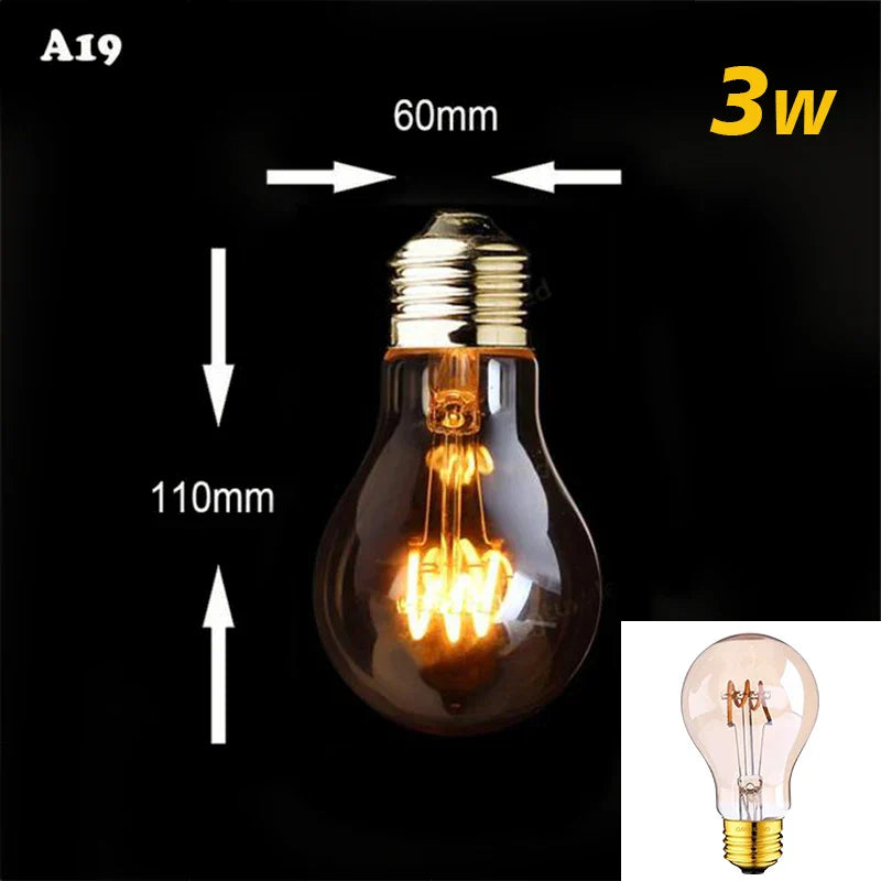 Skanto | Dimbar Vintage LED Lyspære (3W, E27 Undersøkelse) - Gull Spiral Filament for Kroner & Dekorativ Belysning