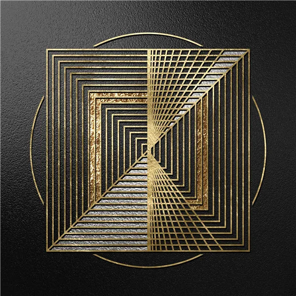 Svarte Gyldne Sfæriske Abstrakte Geometriske Veggkunst Fin Kunst Lerretstrykk Moderne Estetikk Firkantet Format Bilder For Stue Hjemmekontor Dekor | Skanto