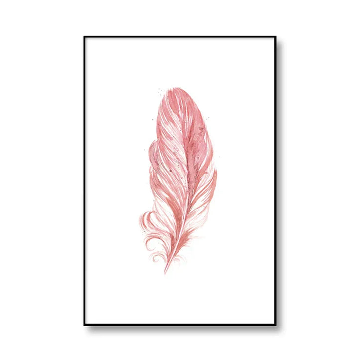 Blush Pink Love Feather Veggkunst Fine Art Lerretsutskrifter Minimalistisk Motebilder For Stue Jenters Soverom Motekunst Dekor | Skanto