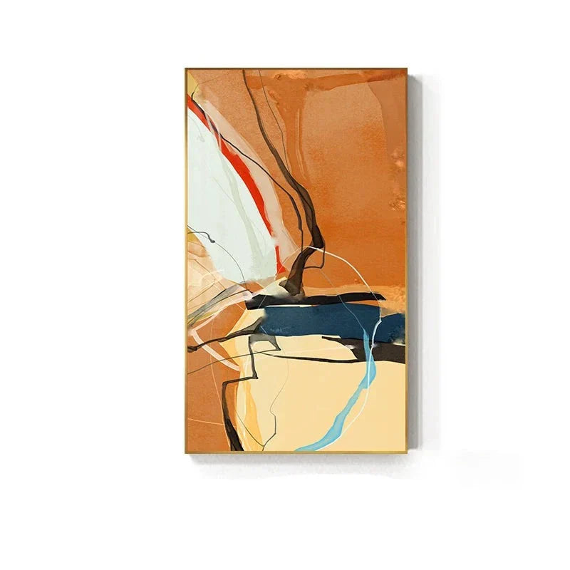 Fargerike skandinaviske abstrakte veggkunst Fine Art lerretsutskrifter Moderne bilder for leilighet stue foyer inngangsområde kunst dekor | Skanto