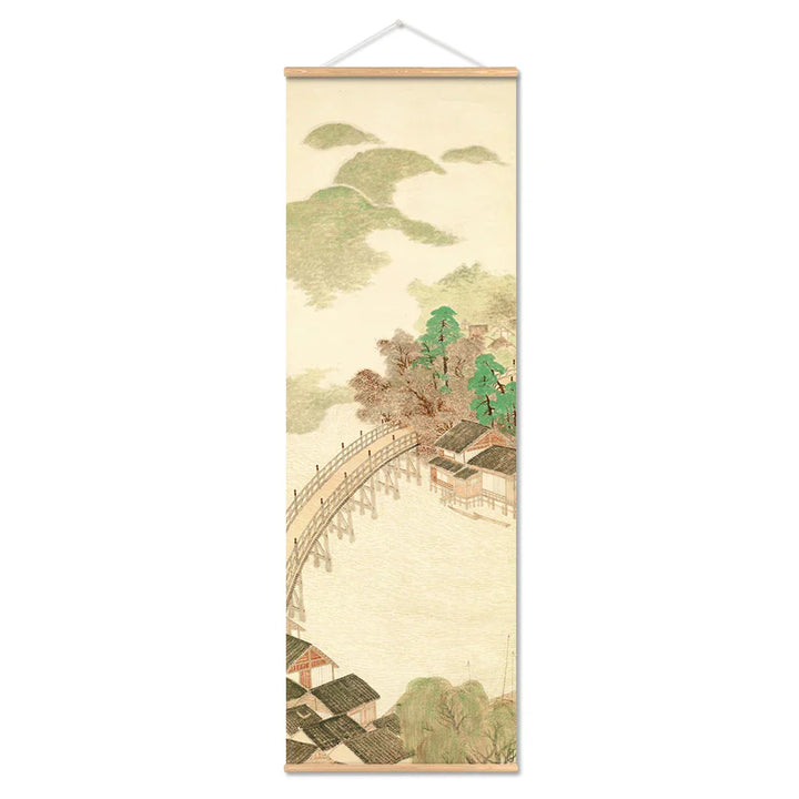 Japansk Ou-Mi Ukiyoe Rulleskriftsutskrift Poster Landskap Veggkunst Bilder Stue Vintage Maleri Bondegård Innredning