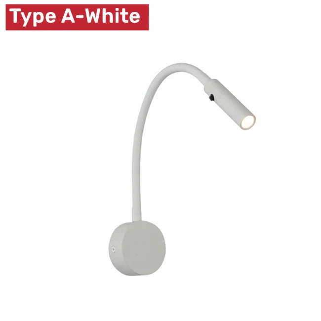 Skanto | Moderne Fleksibel LED Leselampe med Bryter for Soverom og Studie - 1W/3W
