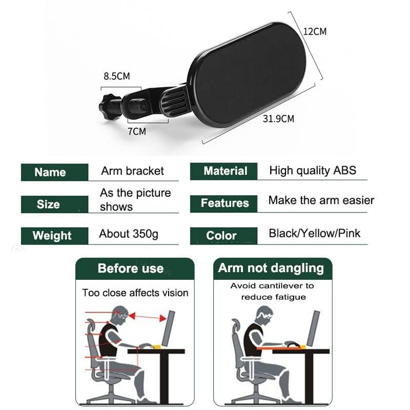 Ergonomisk 180°-Drehstütze for RSI og Schulterbeschwerden