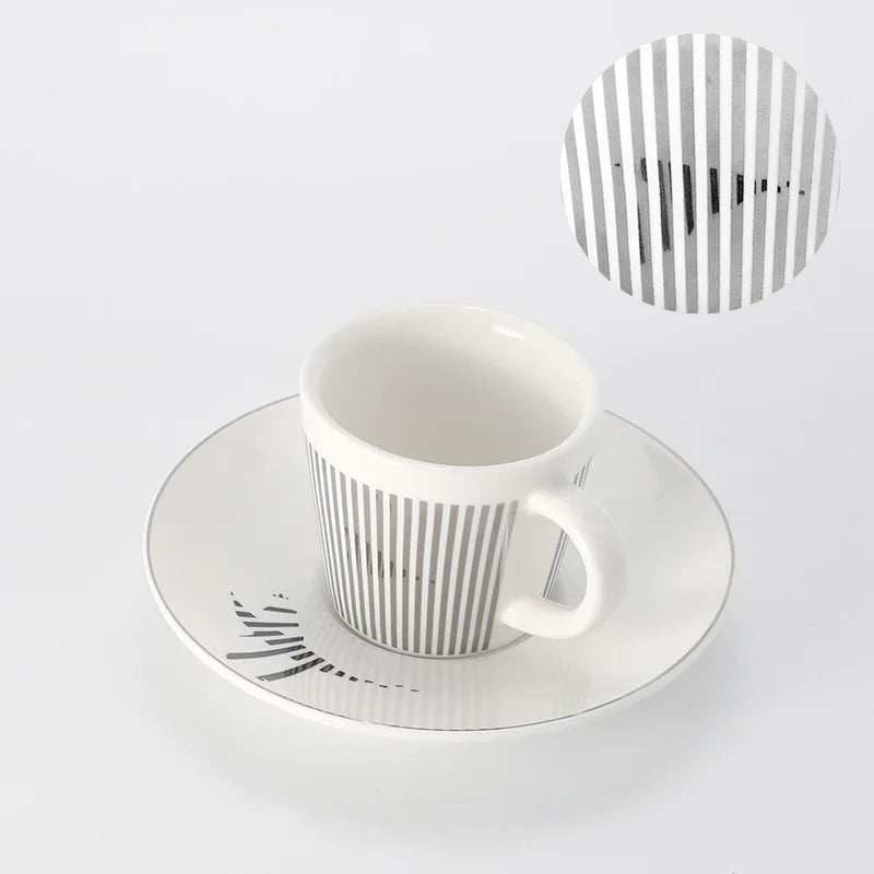 Skanto | Kreativ dynamisk SLR kopp Leopard anamorfisk zebra kopp Luycho kaffe te kopp sett med underlag 90ml-225ml