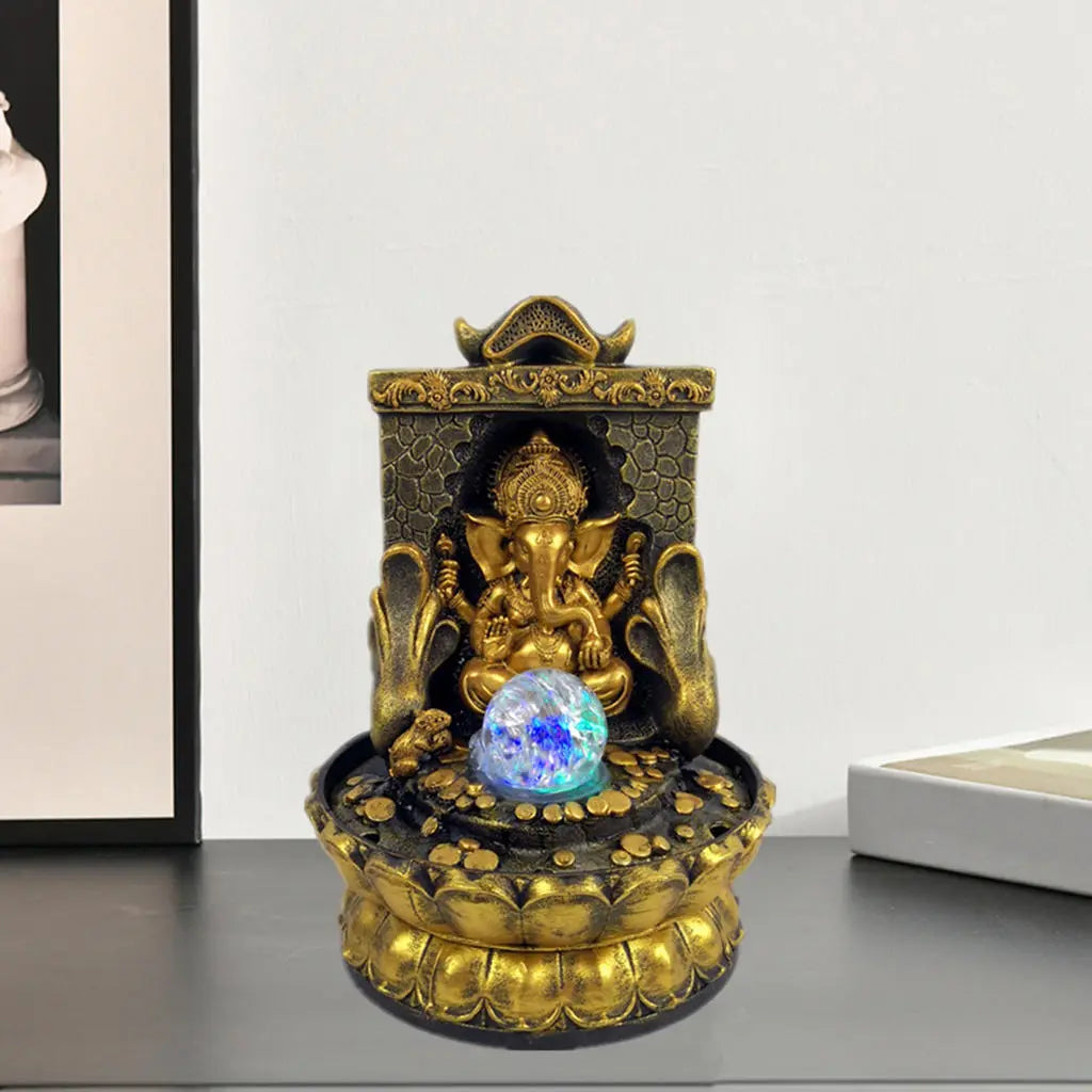 Skanto | Fantastisk Ganesha Statue med LED Indre Vannkilde