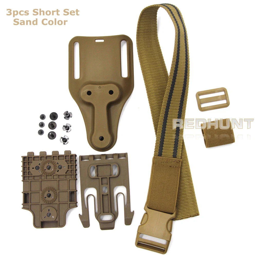 Skanto | Taktisk Drop-Leg-Holster QLS 19/22 – Mid-Low-Belte Universelt Pistolholster med elastisk Lårrem for jakt