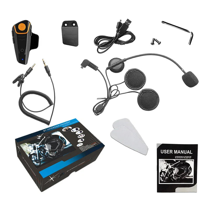 Wasserdichte Bluetooth-Motorrad-Intercom-Anlage med FM-Radio og 1000 m Reichweite – RoadLink