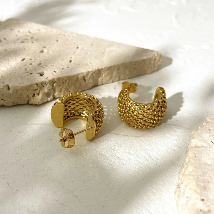 Skanto | 18k Mesh C Hoop Øredobber