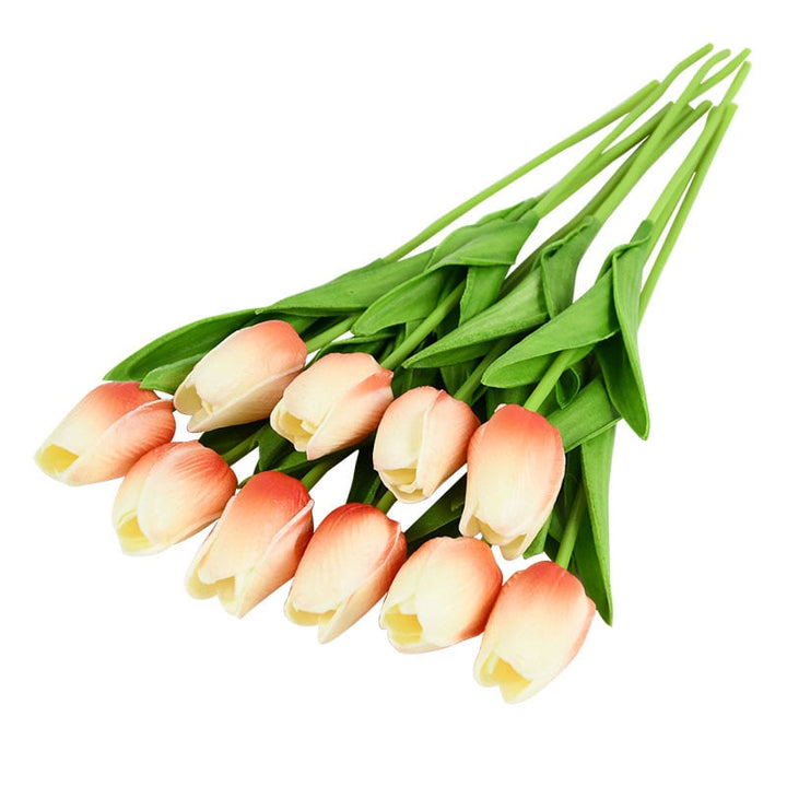 Skanto | Kunstig Blomsterbukett med Tulipaner, Dekorasjon (10 Stykker)