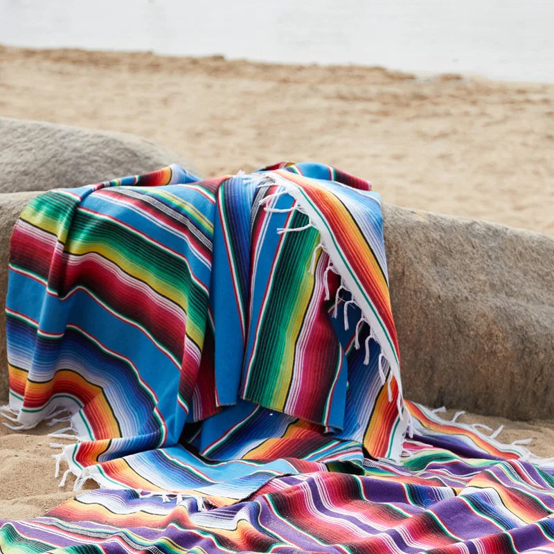 Skanto | Boho Vibrant Mexicansk Serape Teppe