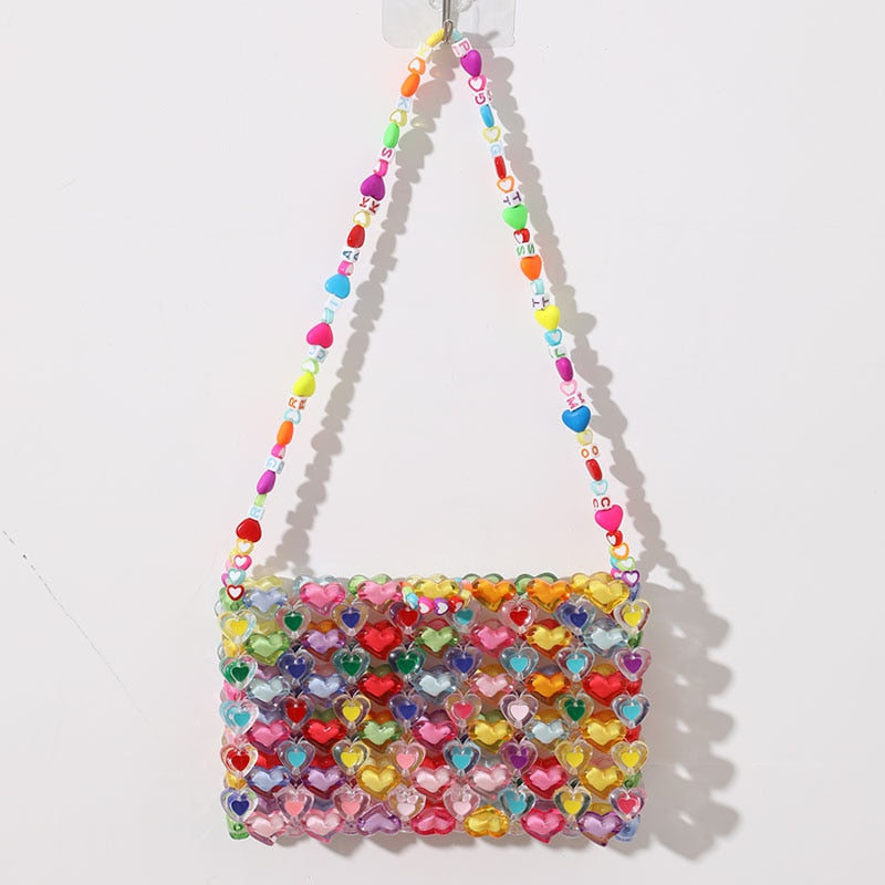 Skanto | Love Beaded Hearts Fargerike Mini Håndvesker