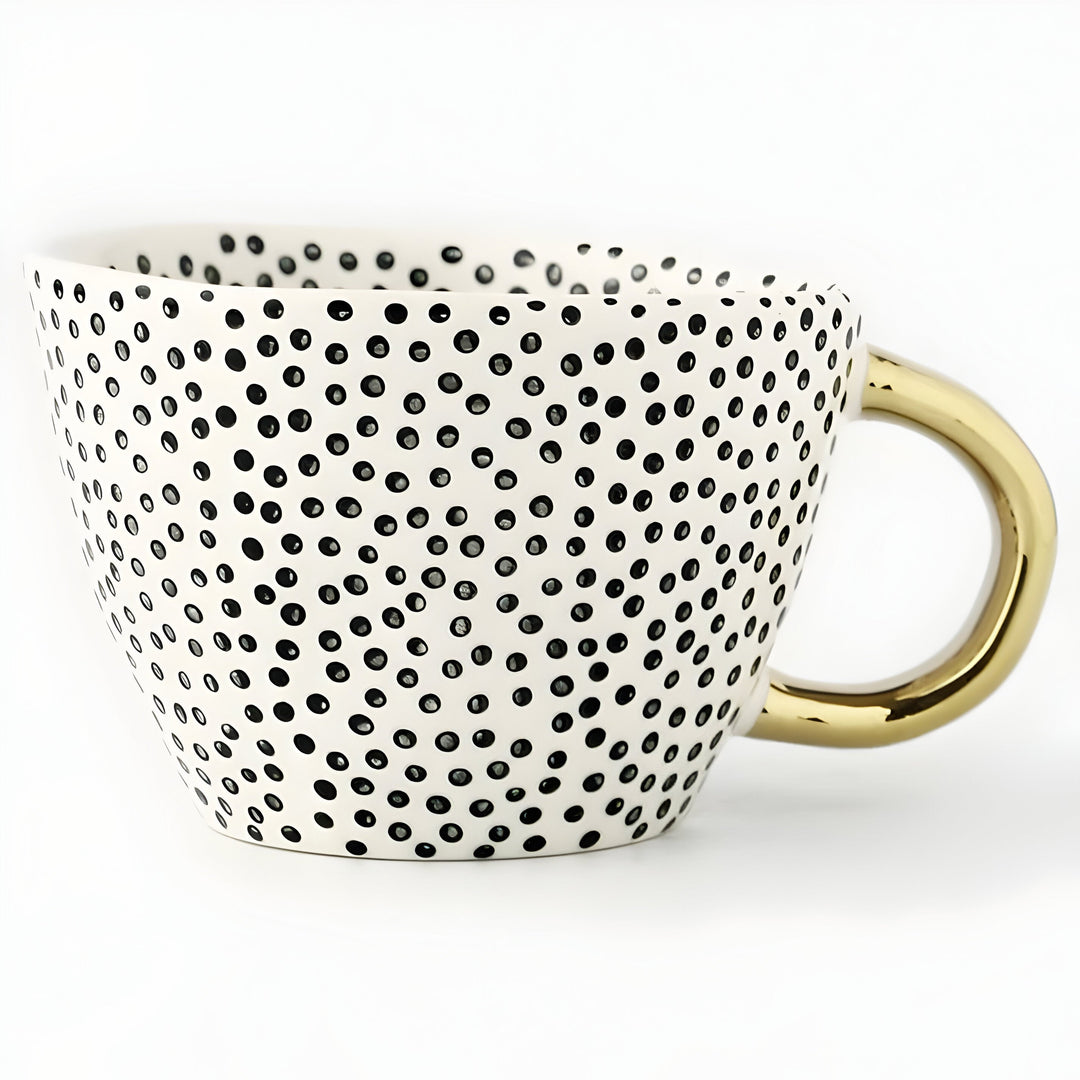 Keramisk krus med geometrisk design – Stilig og moderne | Ideell for kaffe eller te