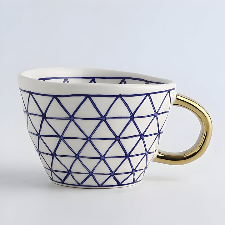 Keramisk krus med geometrisk design – Stilig og moderne | Ideell for kaffe eller te