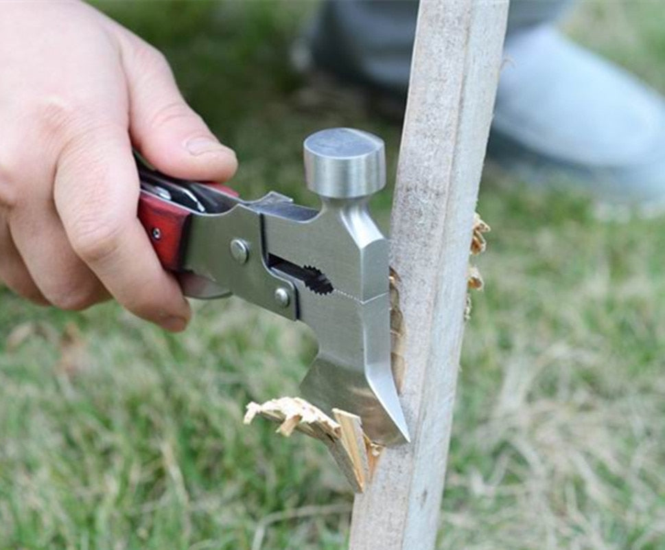 Multifunksjonelt rustfritt stål hammer camping verktøy | Skanto