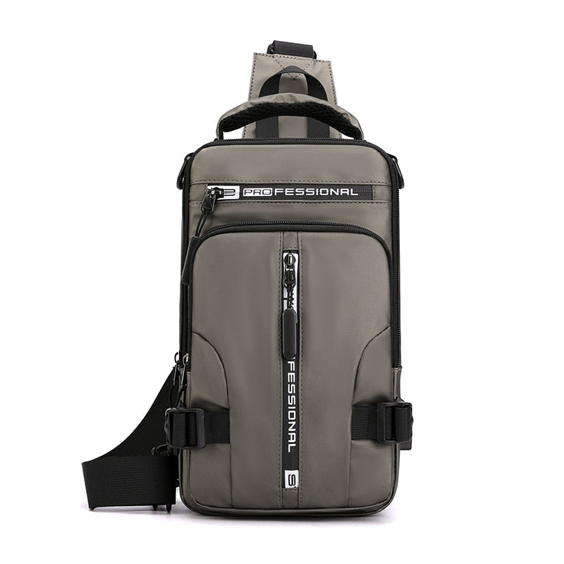 Skanto | Vanntett Oxford Crossbody Bag, Tyverisikkert Sling Bag, USB Lading & Flerlommes Design