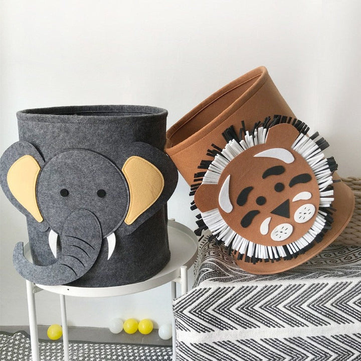 Safari Animals Sammenleggbar Barnes Leketøys Vasker Organizer Kurv | Skanto