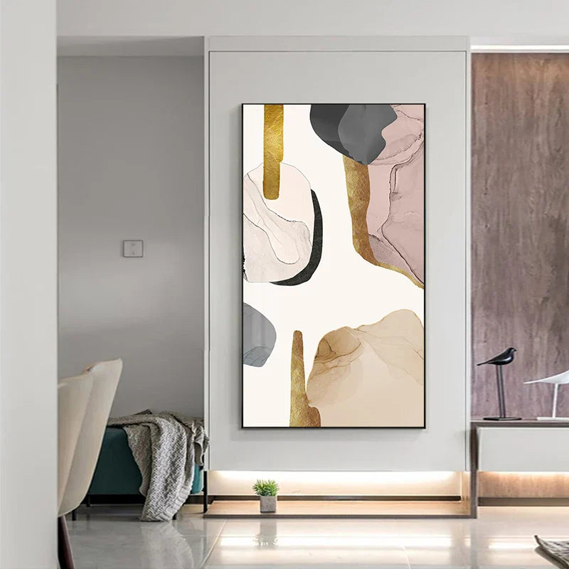 Nøytrale farger Mauve Beige Gylden Abstrakt Veggkunst Fin Kunst Lærred Utskrifter Bilder For Moderne Leilighet Stue Luksuriøse Interiører Kunst Dekor | Skanto