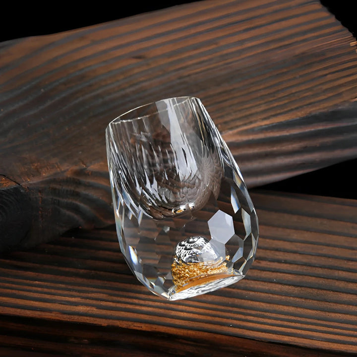 Luksuriøse Kristallgläser mit Goldflocken – Handgefertigt – 2er-Set – Für Whisky og Premium-Getränke