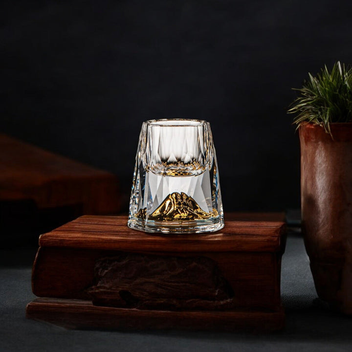 Luksuriøse Kristallgläser mit Goldflocken – Handgefertigt – 2er-Set – Für Whisky og Premium-Getränke