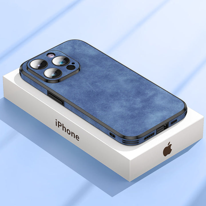 Skanto | Høykvalitets lær iPhone-deksel med sjokkbeskyttende kamerabeskyttelsesveske | MagSafe-deksel for Apple iPhone 15/14/13 Pro Max Plus | Armor-deksel til telefon