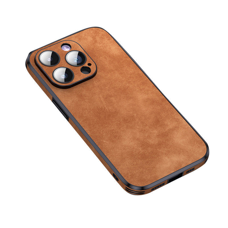 Skanto | Høykvalitets lær iPhone-deksel med sjokkbeskyttende kamerabeskyttelsesveske | MagSafe-deksel for Apple iPhone 15/14/13 Pro Max Plus | Armor-deksel til telefon