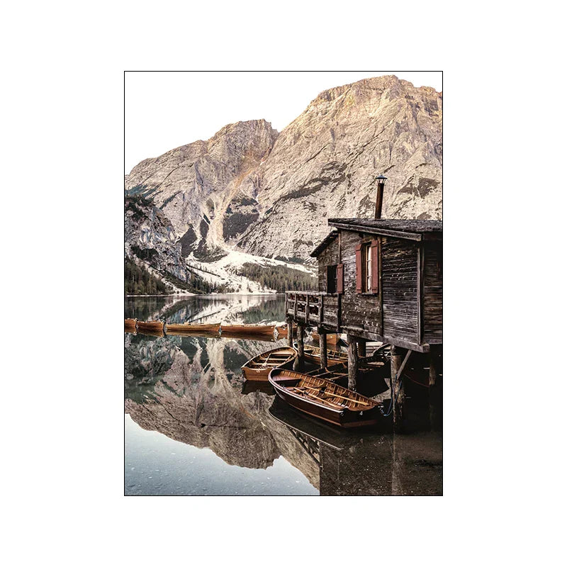Hjem Søte Hjem Rustikal Skogsvann Landskap Galleri Vegkunst Fin Kunst Lerrettrykk Bilder av Ro for Stue Dekor | Skanto