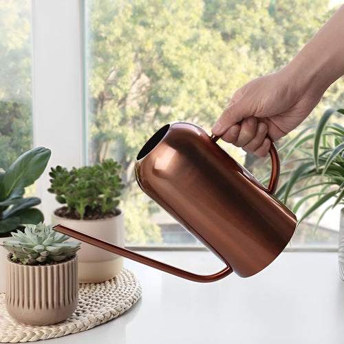Skanto | Rustfritt Stål Hellervann - 1,5L Lang Vanningkanne for Planter og Blomster