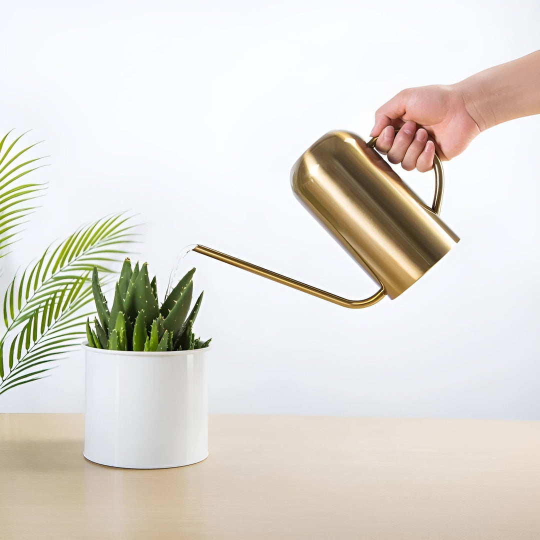 Skanto | Rustfritt Stål Hellervann - 1,5L Lang Vanningkanne for Planter og Blomster