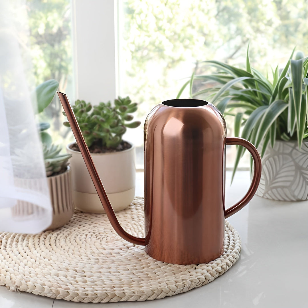 Skanto | Rustfritt Stål Hellervann - 1,5L Lang Vanningkanne for Planter og Blomster