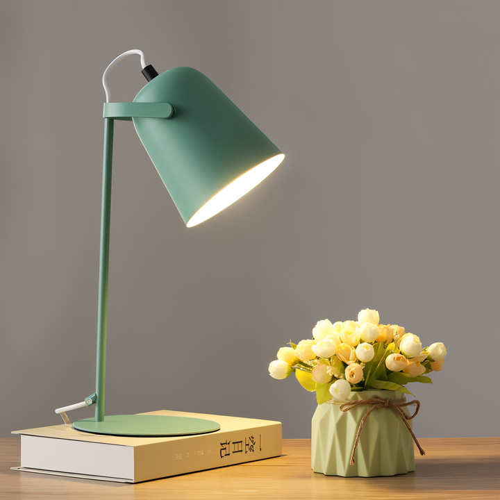Skanto | Macaron Bordlampe - Nordisk Gul Skrivebordlampe - Justerbar Lampe