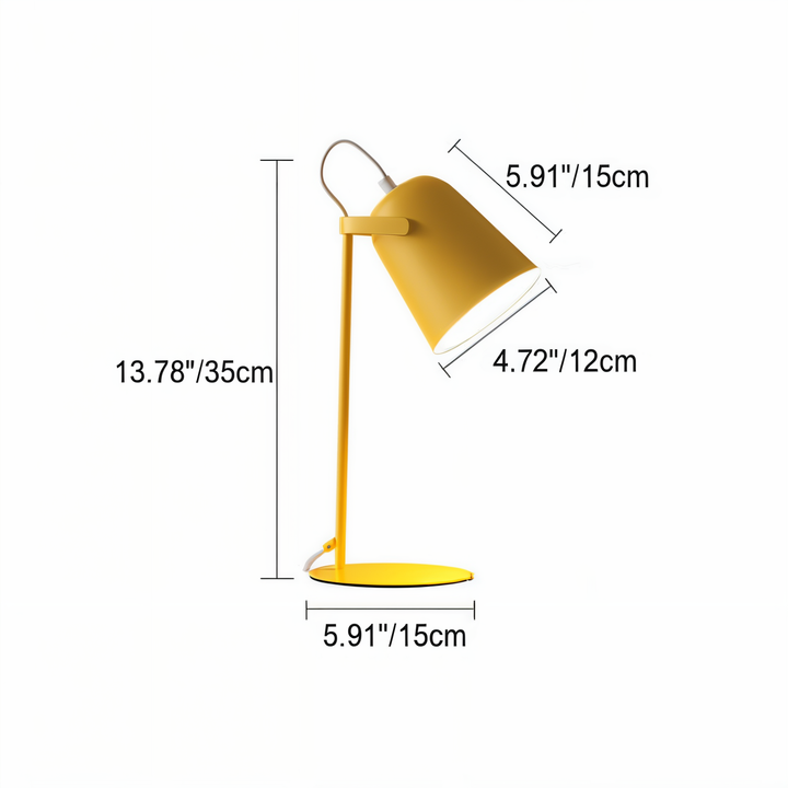 Skanto | Macaron Bordlampe - Nordisk Gul Skrivebordlampe - Justerbar Lampe