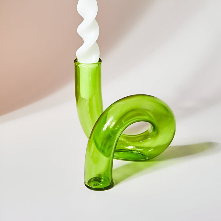 Skanto | Elegant glassvase med integrert lysestake