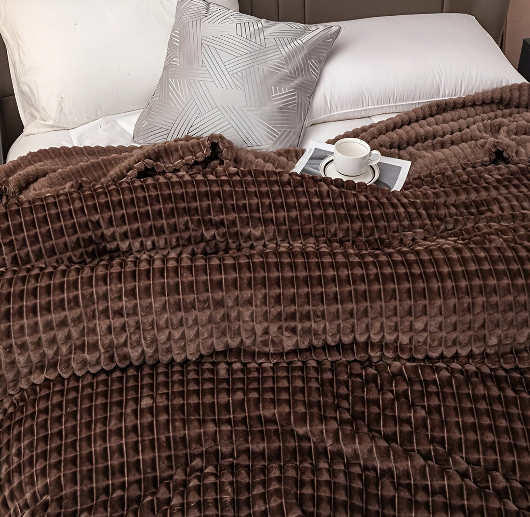 Skanto | EliteWave Plaid - Ultrafluffy strukturert koralfleece teppe