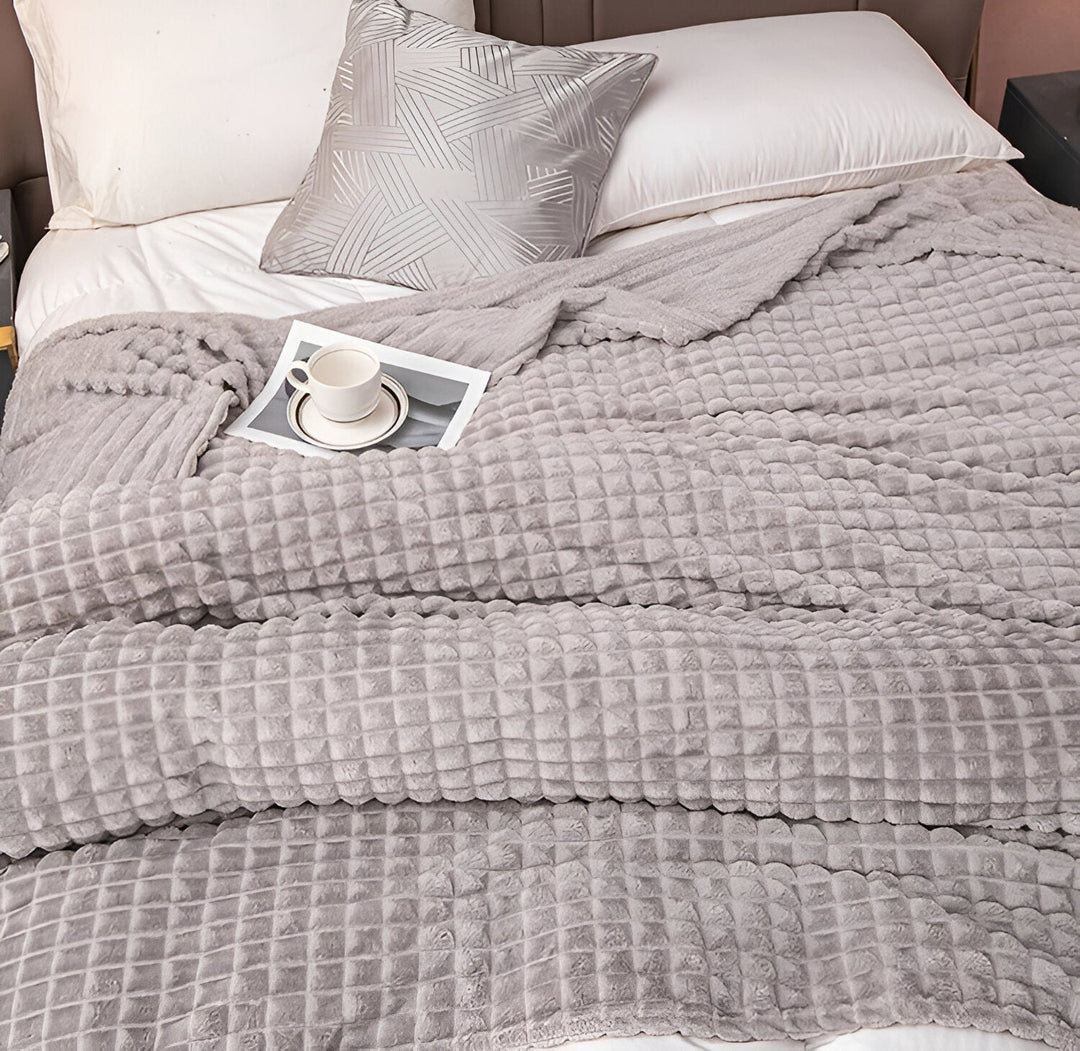 Skanto | EliteWave Plaid - Ultrafluffy strukturert koralfleece teppe