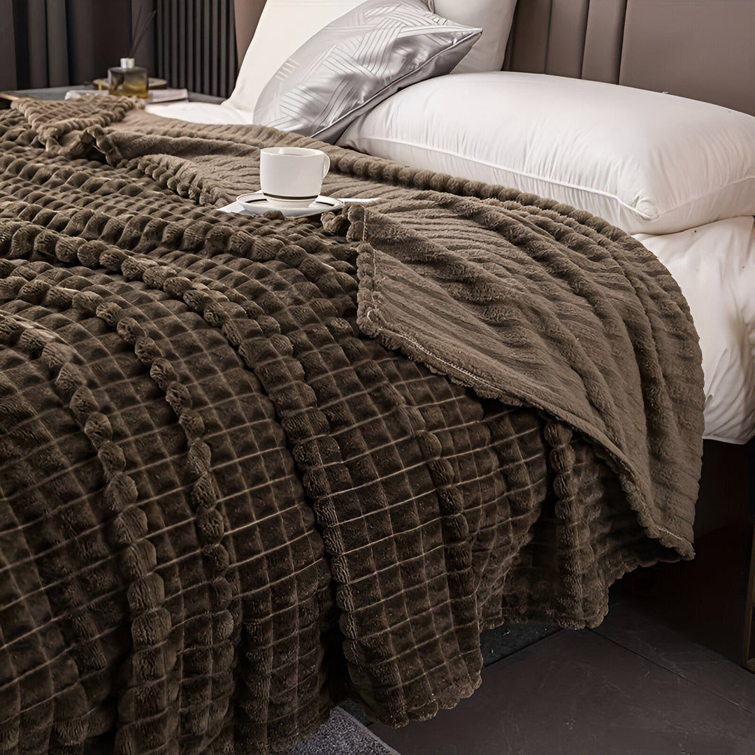 Skanto | EliteWave Plaid - Ultrafluffy strukturert koralfleece teppe