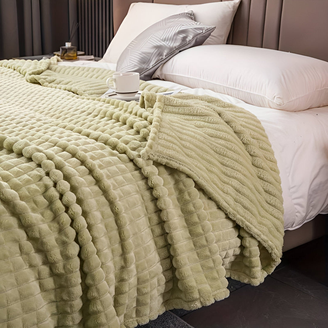 Skanto | EliteWave Plaid - Ultrafluffy strukturert koralfleece teppe