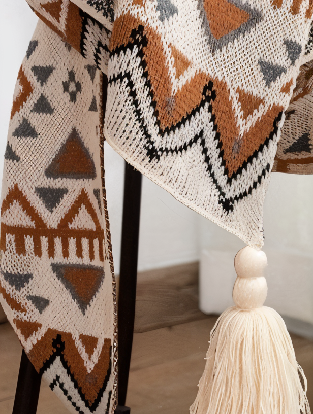 Skanto | VIVIDLOOM – Geometrisk Boho Fleece Teppe