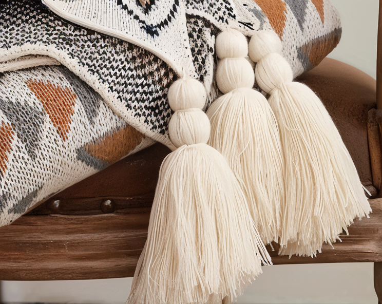 Skanto | VIVIDLOOM – Geometrisk Boho Fleece Teppe