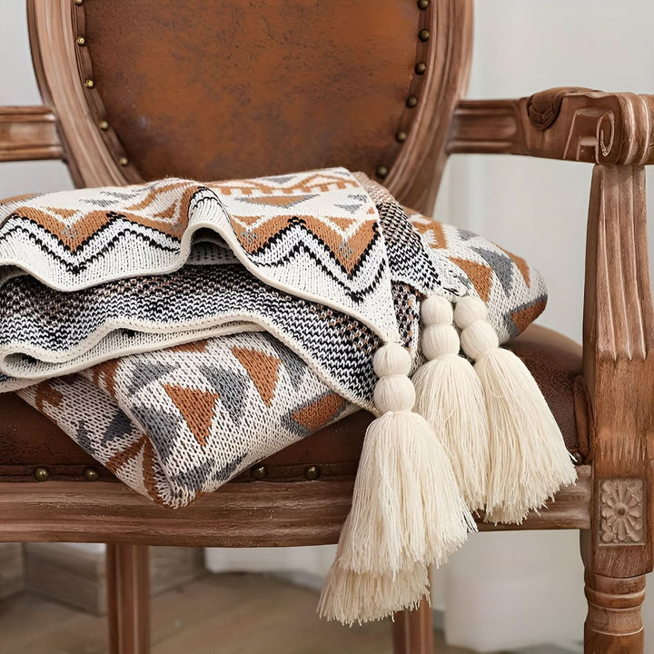 Skanto | VIVIDLOOM – Geometrisk Boho Fleece Teppe