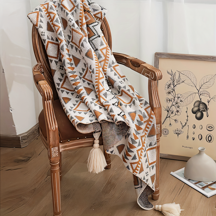 Skanto | VIVIDLOOM – Geometrisk Boho Fleece Teppe