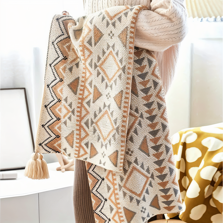 Skanto | VIVIDLOOM – Geometrisk Boho Fleece Teppe