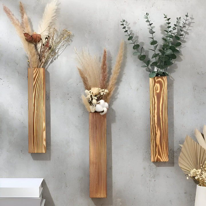 Skanto | Tre veggvase | Rektangulær plantehylle 30 cm