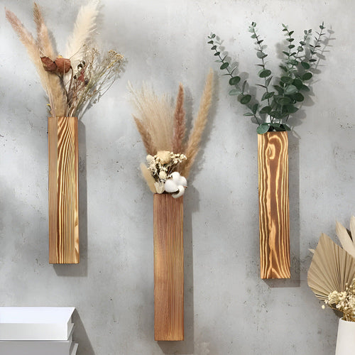 Skanto | Tre veggvase | Rektangulær plantehylle 30 cm