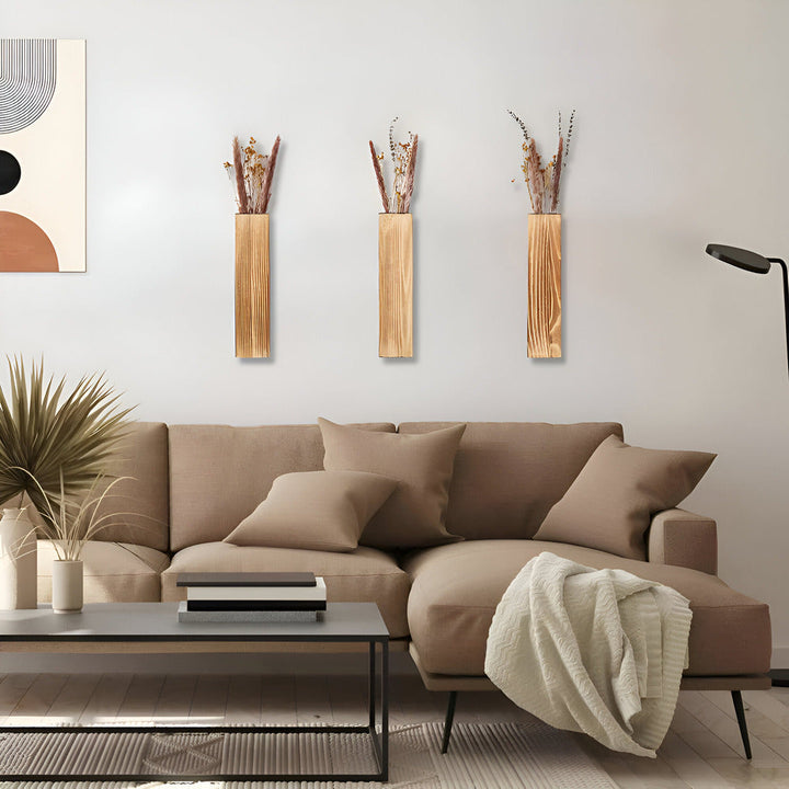 Skanto | Tre veggvase | Rektangulær plantehylle 30 cm