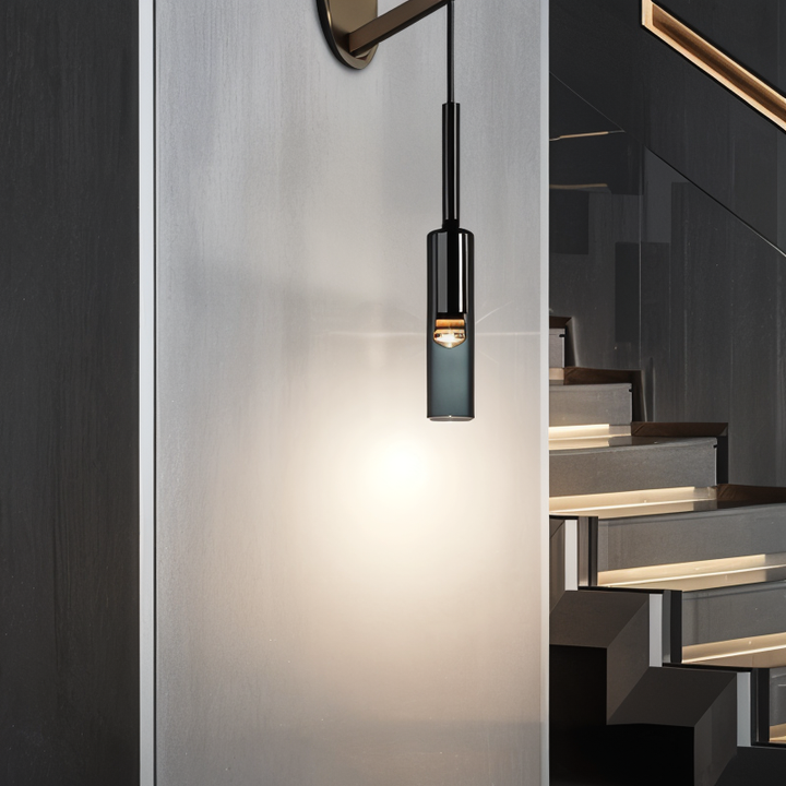 Minimalist vegglampe med røykglass – Orvane | Skanto