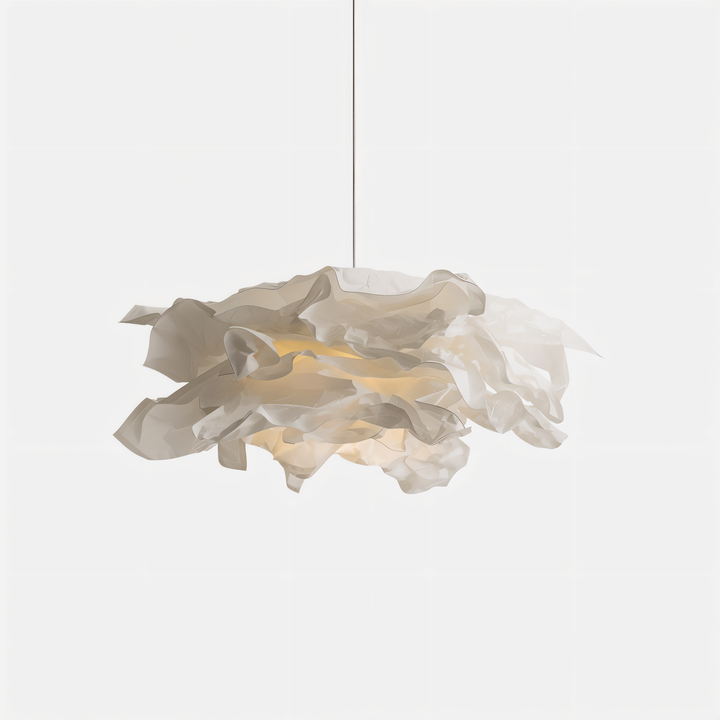 ShadeGlow Justerbar Pendellampe med Skulpturert Papirskjerm Design Skanto