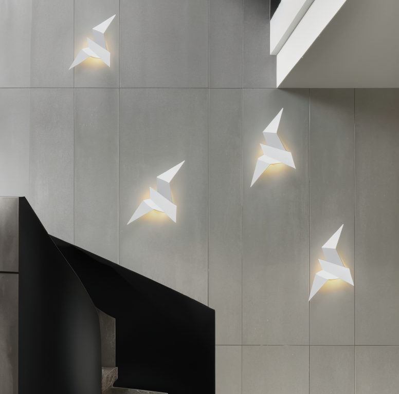 Skanto | OriTori Vegglampe - Geometrisk Origami Fugl Vegglampe - Japansk Stil Vegglampe Design