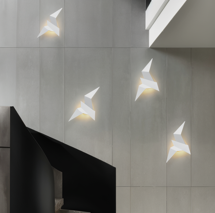 Skanto | OriTori Vegglampe - Geometrisk Origami Fugl Vegglampe - Japansk Stil Vegglampe Design